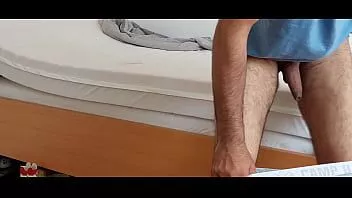Play I lick my cum from the mattress. humping mattress / bed