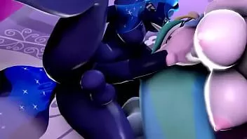 Abspielen Mlp futanari Mädchen Prinzessin Celestia und Prinzessin Luna in einem heißen und sexy Schwestern-Zeittreffen von jimahn